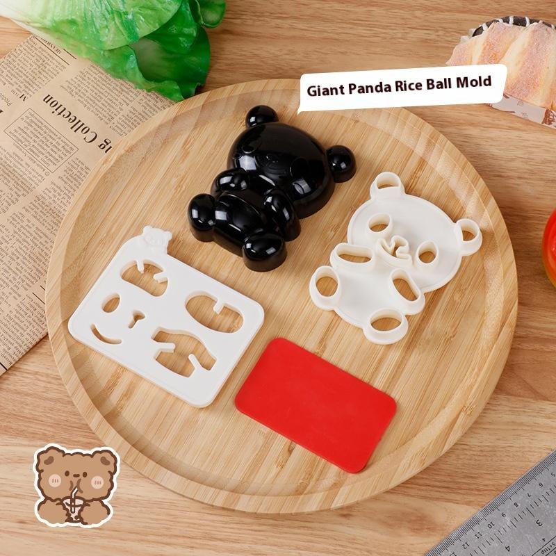 

4 In 1 Baby Panda Sushi Mold Diy Panda Rice Mold Plastic Sandwich Cutter Cake Bread Toast Mold Maker Mould Rice Decor Kits 3 pcs