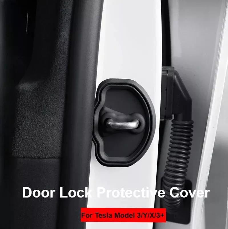 4PCS Door Lock Cover for Tesla Model 3/Y/3+ Model Y Juniper 2025 Car Door Latch Protection Cover Limiter Buckle Car Accessories