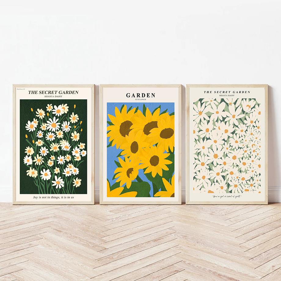 Flower Market Wall Art Colorful Canvas Painting Nordic Plant Poster Printed Picture Of The Living Room Mural Decorative Painting