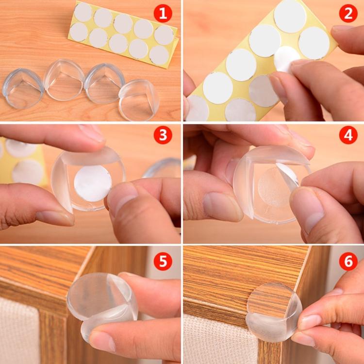 100 PCS Baby Desk Corner Safety Cover Pad Hemisphere Shape Children Table Anti-collision Protector Cushion with Double-sided Adhesive