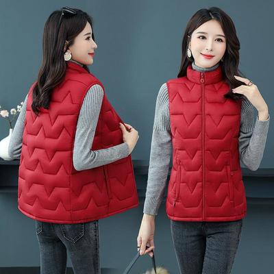 Winter dames donskatoenen vest met opstaande kraag, katoenen vest, kort vest