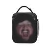 Caseoh Face Lunch Bag  Travel Lunch Box For Men Retro Graphic Design Tote Food Bags Waterproof Portable Cooler Bag