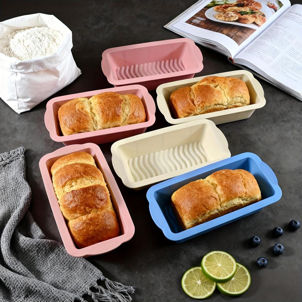 Rectangular Mold Non-Stick Silicone Loaf Pan Easy Release, Heat Resistant Anti-Slip Handles Baking Bread, Cakes Mold