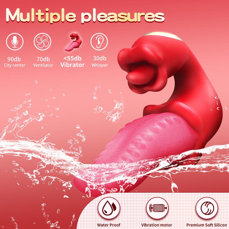 3 in 1 Realistic Tongue Vibrators for Women Dildo Occlusion and Swinging Clitoris Stimulator Adult Sex Toys Female Masturbator