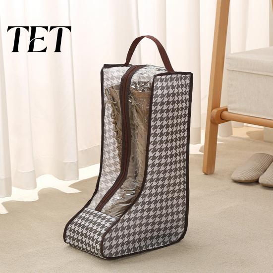 Home Organization Accessories Boots Storage Bag with Zipper And Handle, Portable Transparent PVC Dust Closet Solution Proof Organizer, Dust-proof