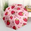 1pc Strawberry Heart Custom Name Automatic Folding Umbrella, Durable Plastic & Iron, Lightweight for Outdoor Daily Use S1230071