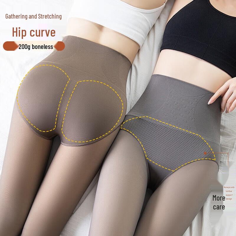 Langsha Women's Faux Sheer Fleece Lined Tights