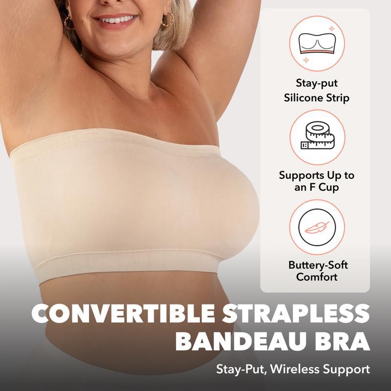 European and American large-size bra anti-skid design, silicone anti-skid strip, removable shoulder strap tube top without steel ring
