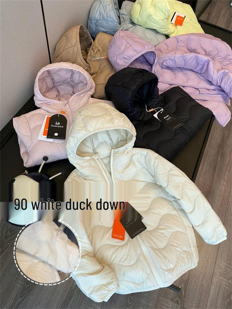 Children's Lightweight Wavy Down Jacket - 90% Duck Down, 2026 Autumn/Winter Collection, Medium/Large Student Sizes, Thin Style.
