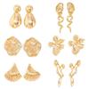 IngeSight.Z 6Style Retro Exaggerated Irregular Geometric Stud Earrings Women Creative Punk Metal Piercing Earrings Charm Jewelry
