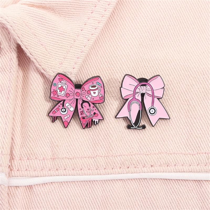 Charming Nurse Doctor Badge Pin Cartoon Wellness Tool Design Strong Metal Brooch Accessory For Uniforms Apparel