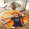 1 Stück Haikyuu Karasuno Hinata Shoyo #10 Runder Teppich - Bürostuhlmatte, Rutschfester Teppich für Heimdekoration, Geschenk, Geeignet für Büro, Wohnzimmer