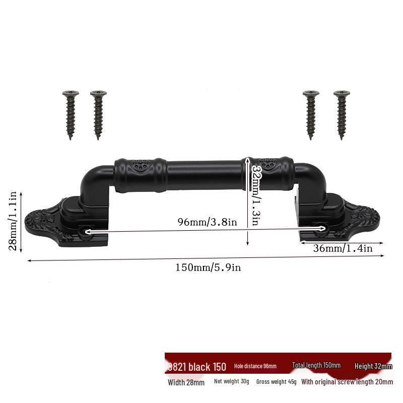 Heavy Duty Black Metal Barn Door Handle for Sliding & Wooden Doors