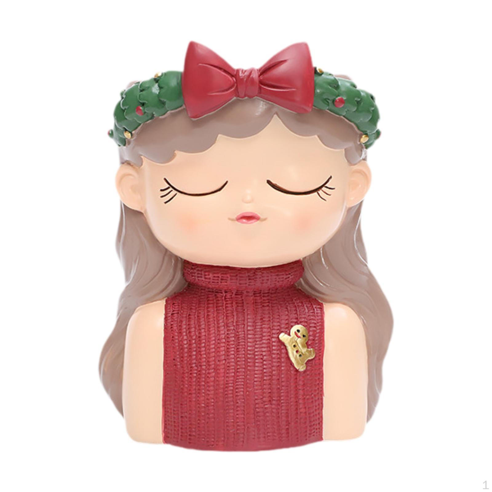 

Creative Cute Girl-Shaped Resin Plant Pot, Decorative Indoor And Outdoor Tabletop Flower Style D