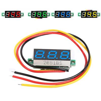 0.28 İnç Ultra Küçük Dijital DC Dijital Ekran Ayarlanabilir Üç Hatlı DC 0-100V Akü Voltmetresi 2 Hatlı 3 Hatlı Evrensel