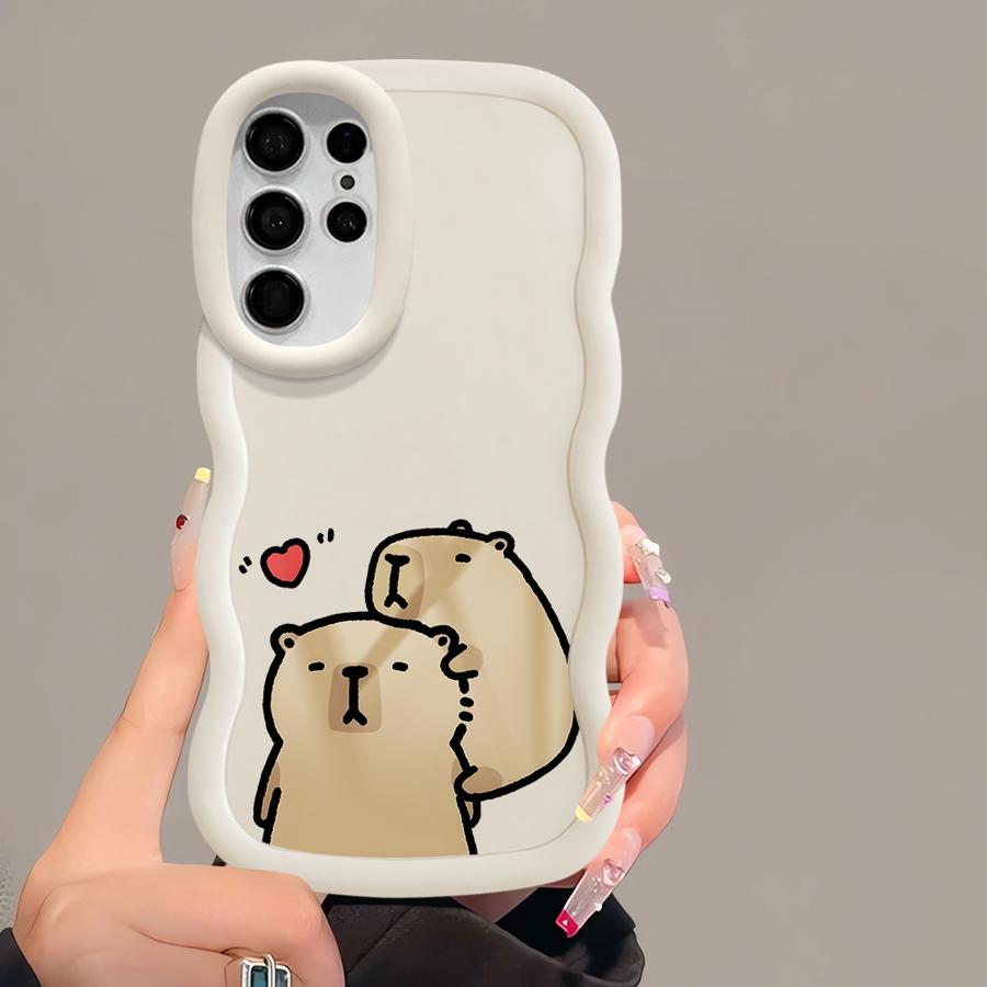 Pouzdro pro Samsung Galaxy S21 A25 S24 S20 FE S22 Ultra A26 S25 S23 Plus Měkký kryt na telefon A55 A24 A54 A36 A34 A35 Kreslená kapybara