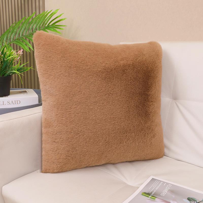 Kaninchenfell Kissen Quadratisches Kissen Wohnzimmer Sofa Plüsch Dekoration Erkerfenster Kissen Kissen Weiche Bettseite Rückenlehne Abnehmbar und Waschbar