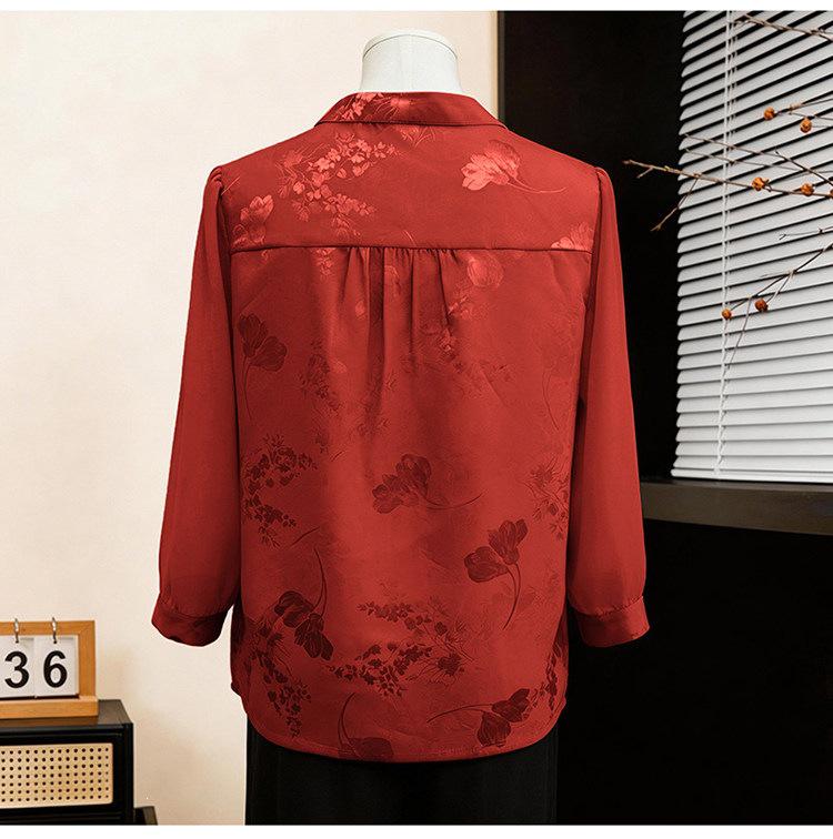 Mamas Elegante Chinesische Bluse Frühjahr 2026 - Damen Lässiges Frühjahr/Sommer Mode Top