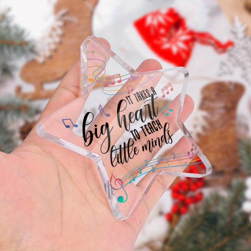 Inspirational Acrylic Plaque Sign for Music Teachers - "It Takes A Big Heart To Teach Little Minds" with Musical Note Design, Graduation Season Appre