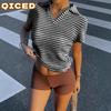Damen Mode Lässig Kurzarm V-Ausschnitt Blusen & Hemden Einzigartiges Design