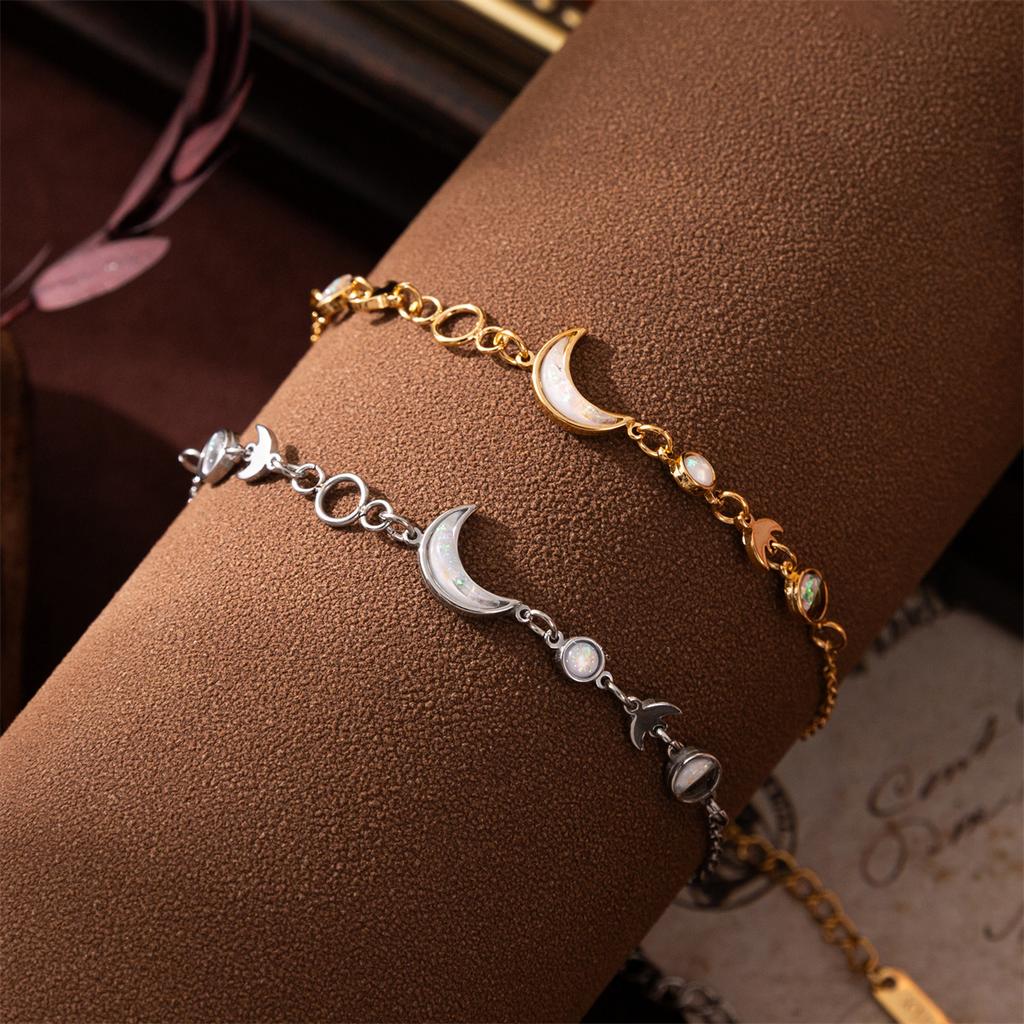 European and American Moon Crescent Gift Simple and Fashionable Gold Silver Bracelet Plated with 18k Gold Color Preserving