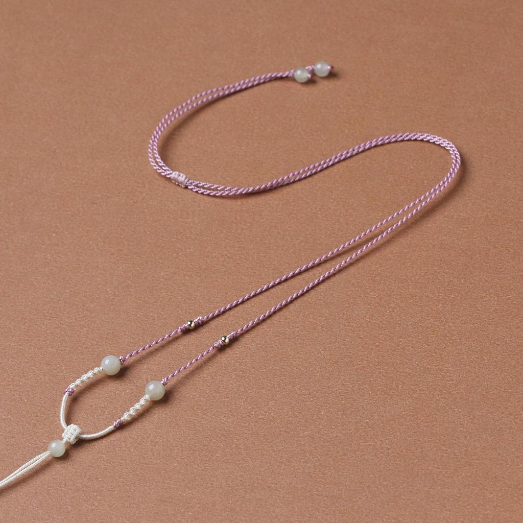 Handcrafted Women's Delicate Hetian Jade Clavicle Chain - Elegant New Chinese Style