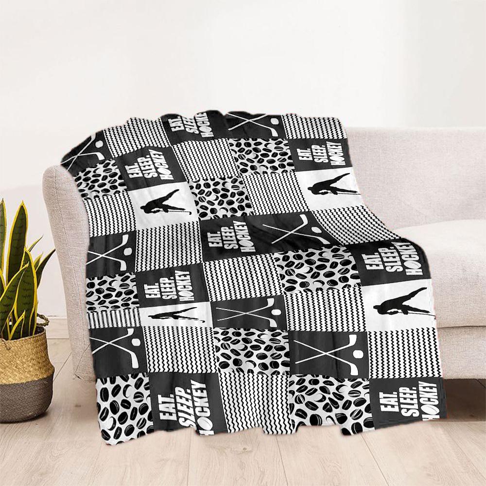Hockey Blanket Soft & Cozy Great for Office Sofa Chair for All Seasons Playful Design Gift for Travel Home Birthdays