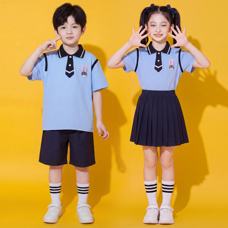 Summer Two-Piece School Uniform Set for Boys & Girls - Kindergarten & Primary School Performance Outfit