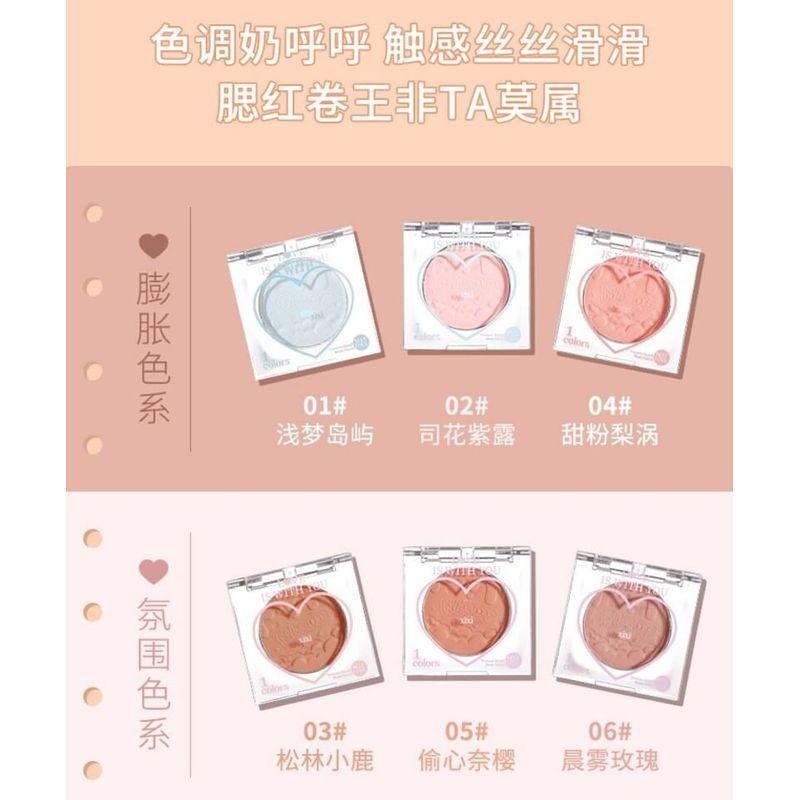 Xixi - Peach Heart Monochrome Cheek Blusher - 4-6