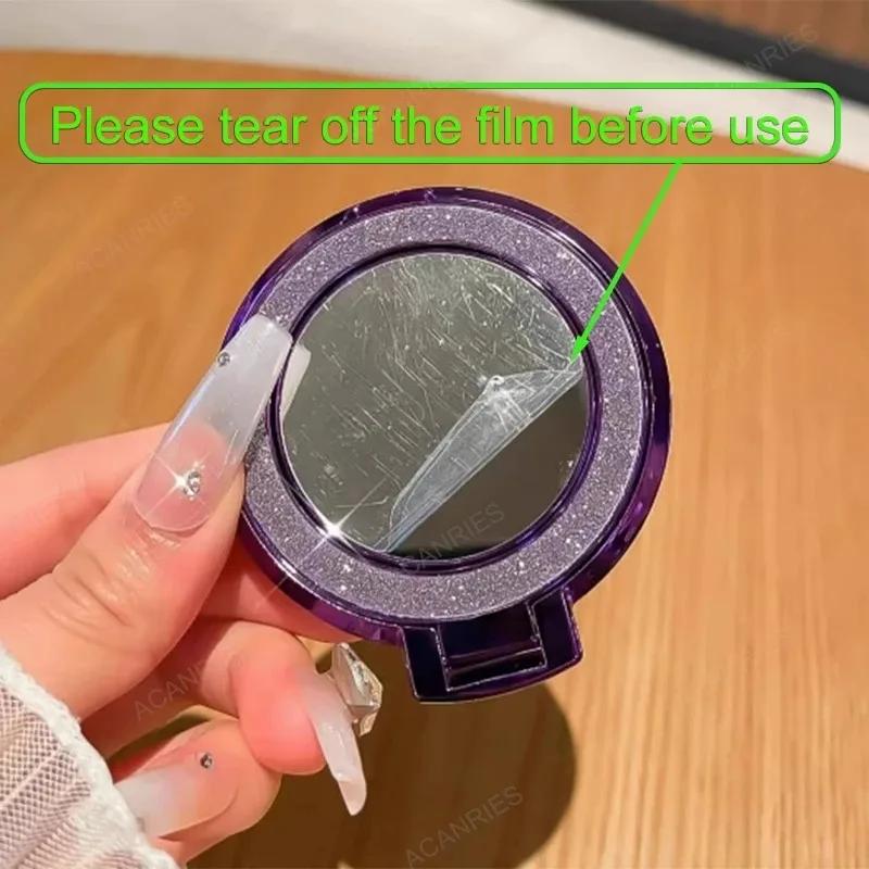 Glitter Shockproof Silicone Case For Samsung S25 S24 FE S23 A06 A16 A55 A56 Mirror Holder Stand Soft Case For Galaxy A36 Cover