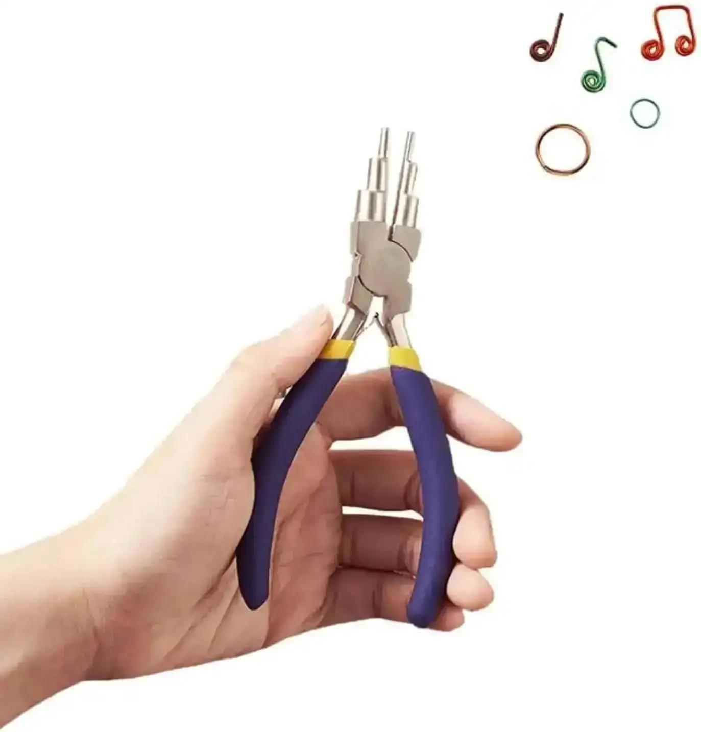 

Шесть в одном кольцевые ювелирные плоскогубцы плоскогубцы для намотки ручной работы DIY изготовление ювелирных изделий противоскользящая ручка плоскогубцы для изготовления колец синий