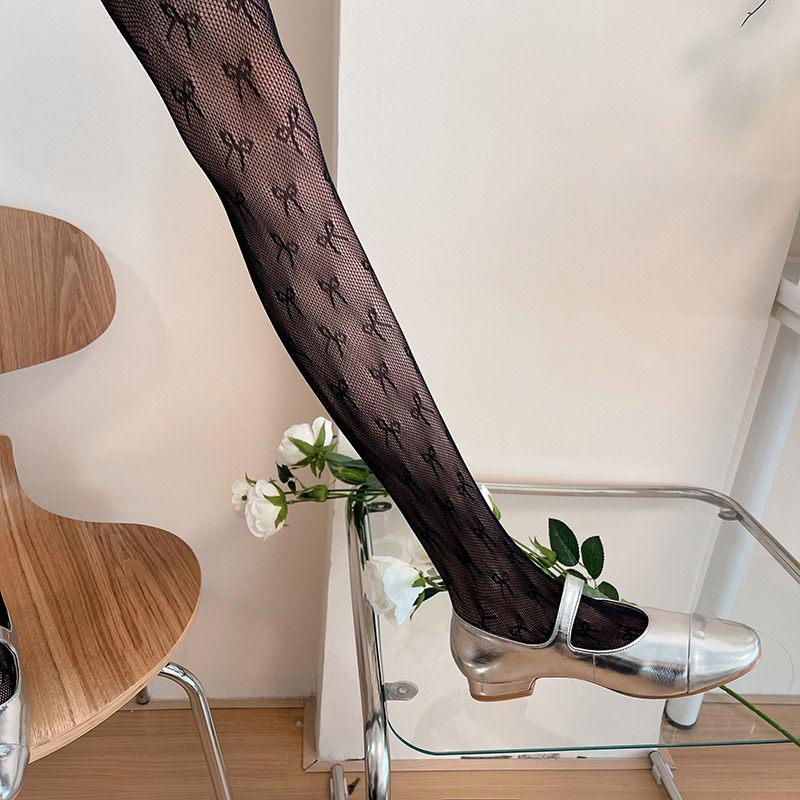 

Y2K Patterned Fishnet Tights for Women 2026 Summer Sexy Hollow Out Bow-tie Fishnets Leggings Lace Sheer Tights Pantyhose M