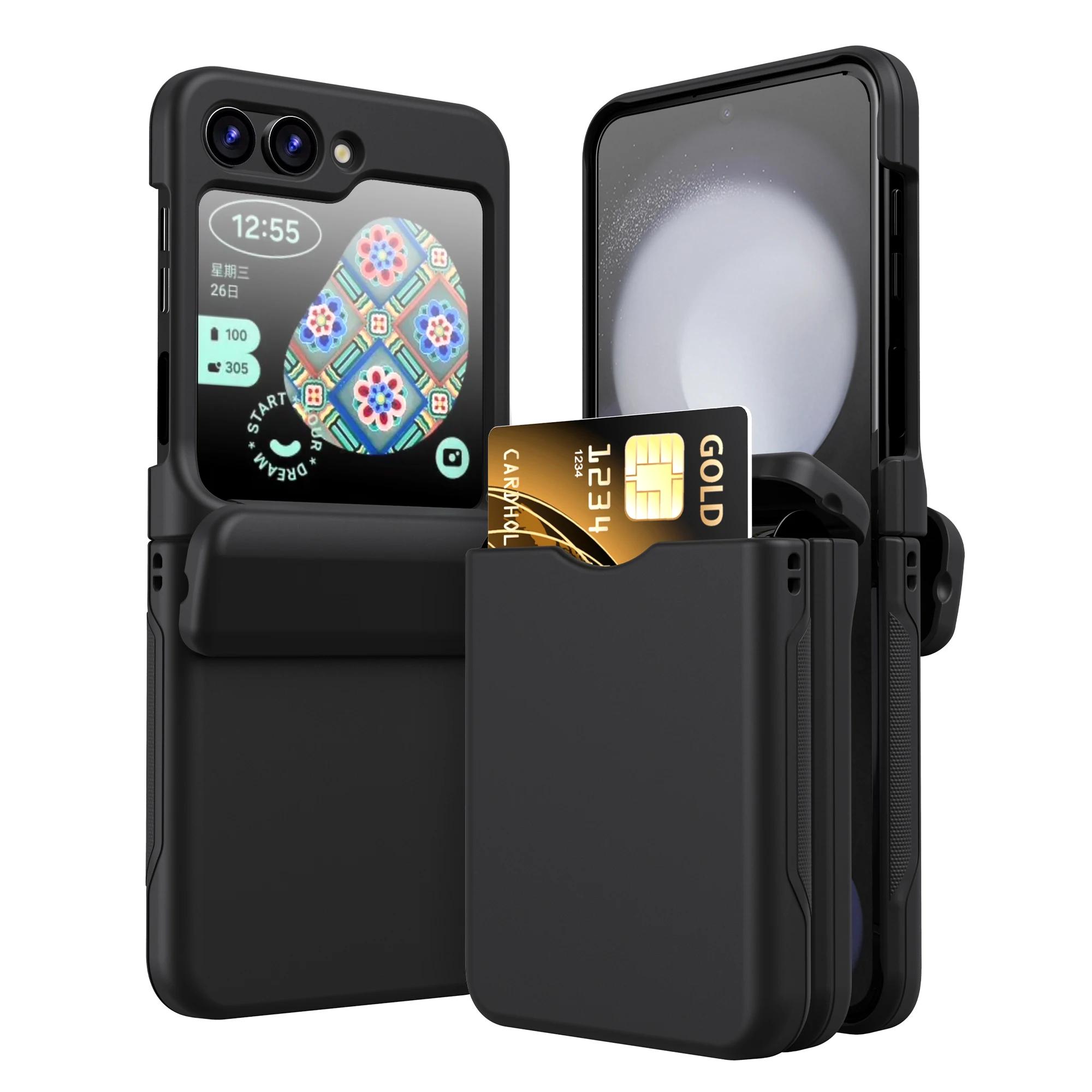 

for samsung flip 5 Card Pocket Phone Case for Samsung Galaxy Z Flip 5 Flip5 5G Best Protection Funda Cases for Galaxy Z Flip 5