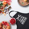 Rosoz Funny BBQ Black Chef Aprons for Men, May the Forks Be with You Adjustable Kitchen Cooking Aprons with Pocket Waterproof Oil Proof Father’s