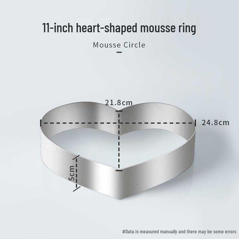 Round Square Heart-Shaped Mousse & Tower Ring, 4-10 Inch, Stainless Steel Baking Mold.