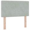 Box Spring Bed with Headboard Light Grey 80 x 200 cm Velvet