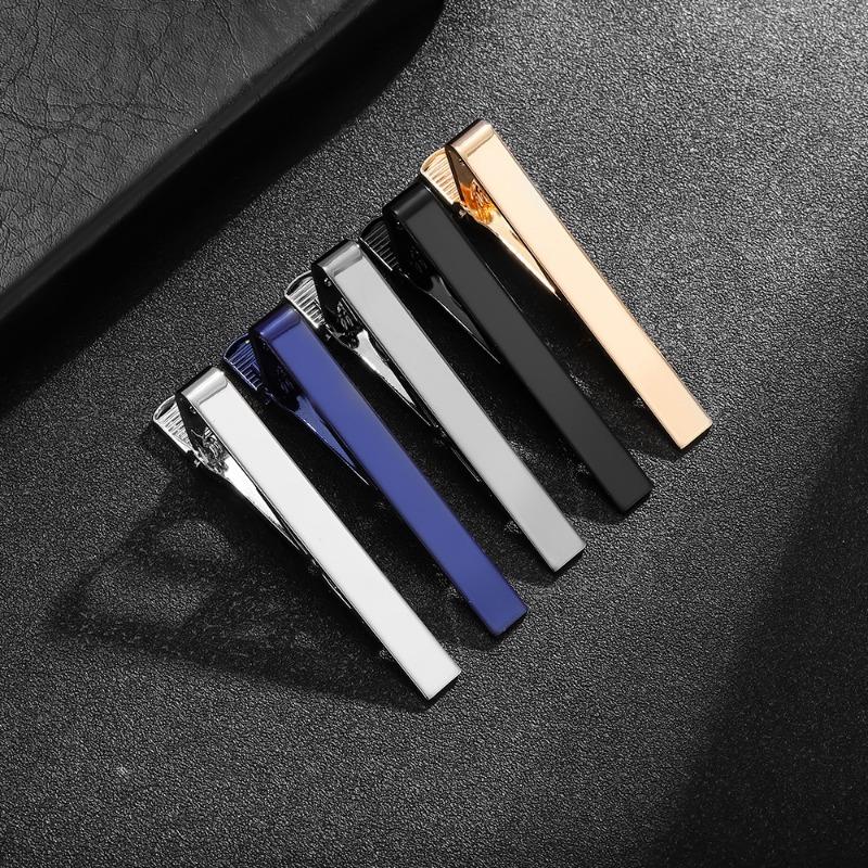 Men's Brass Tie Clip - Smooth Minimalist Business Tie Bar, Classic Formal Shirt Accessory, Elegant Office Wedding Gift