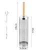 BBQ Basket Stainless Steel Rolling Grilling Basket Set Wire Mesh Cylinder Grill Basket Outdoor Camping Bbq Rack With Wood Handle