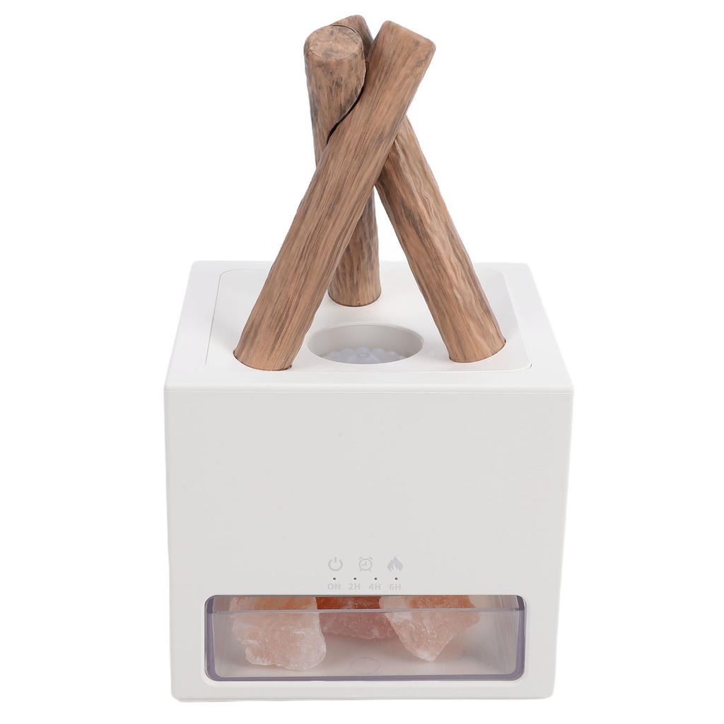 Campfire Flame Fire Diffuser Humidifier USB Aromatherapy Essential Oil Diffuser with Colorful Lights Realistic Rocks
