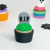 3D Printed Spooky Cute Cupcake Clicker Fidget Halloween Keychain Fingertip Press Decompression Toy For Halloween Party Gifts
