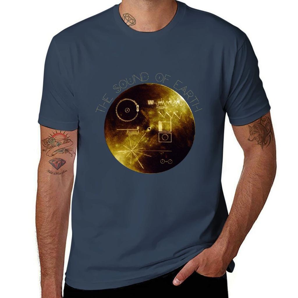 Pánské tričko Voyager Golden Record hladké oversized letní topy