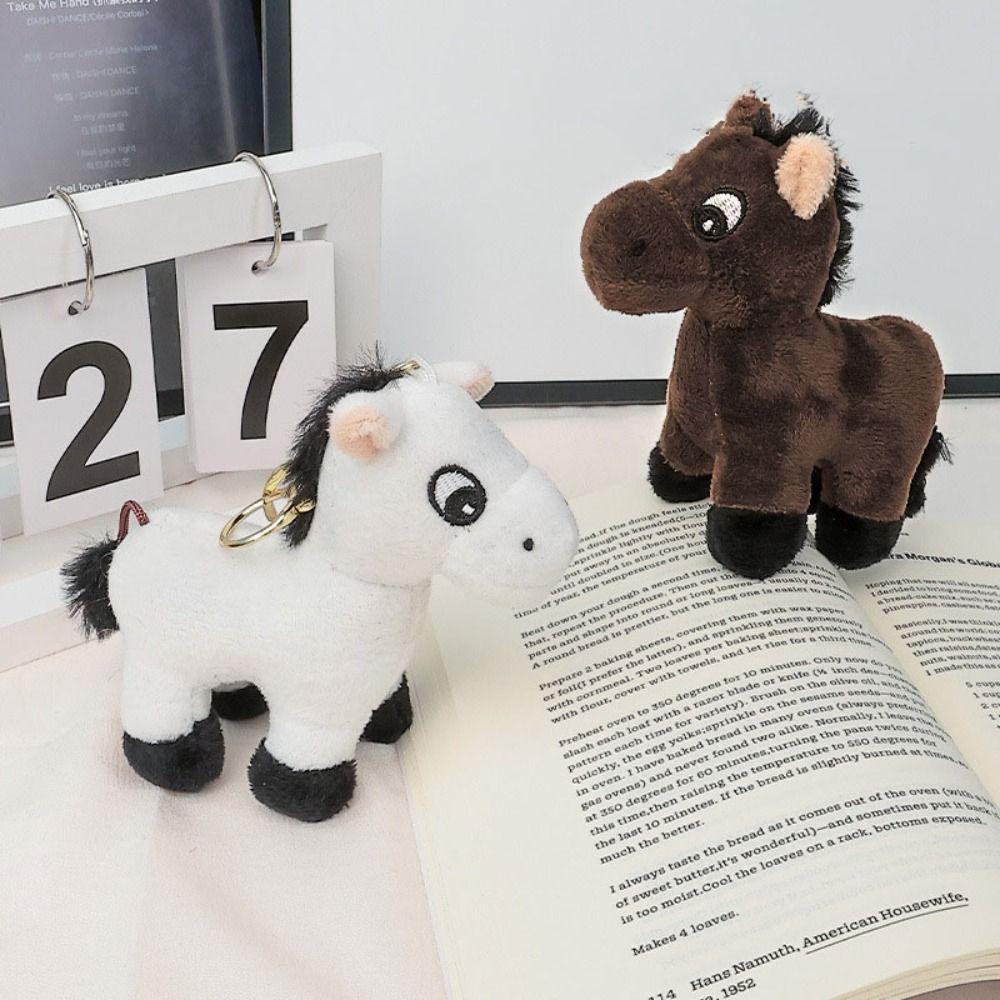 Cute Cartoon Plush Horse Keychain Hanging Decoration Little Horse Keychain Jewelry Accessories