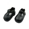 BJD Doll Shoes Handmade 30cm Strap Low Heel Miniature Shoe Model for Hobbyists Black