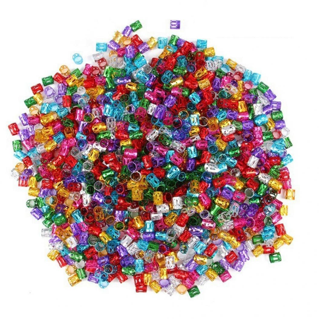 

100 шт., 8 мм, отверстие, микро-кольцо для дредов, бусины, полые волосы, коса, манжеты, зажимы, подарок разноцветный