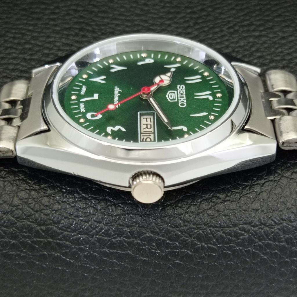 REFURBISHED SEIKO 5 AUTOMATIC 6309A VINTAGE JAPAN MENS GREEN WATCH a441281-4 Sk-a441281