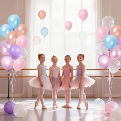Pastel Mermaid Balloons Set of 36  Pearl Rose Gold Metallic Pink Purple Blue Latex Party Balloons for Girl Birthday Bridal Baby Shower Candyland