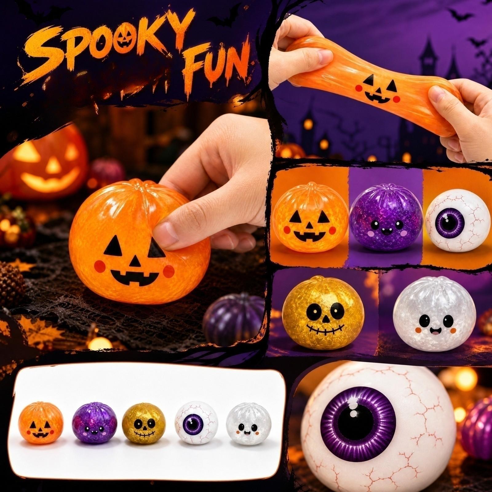 Halloween Steamed Bun Stress Ball Set with Steamer Basket - Toy for Stress One Size