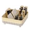 Organisateur de Maquillage avec Plusieurs Compartiments Plastique Antidérapant Organisateur de Vanity pour Maquillage Cosmétiques Rouges à Lèvres Bijoux Blanc Crème Argent