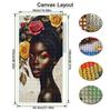 African Woman Flowers Large Size Diamond Painting Girl Diy Full Square Round Drill Rhinestone Embroidery Mosaic Cross Stitch Kits