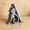 Stable Phone Support Cute Cat Stand Curled Tail Kitty Desk Holder for Cell Black Dock Tablet, 3D Printed Universal Stand Office Bedroom, Gift Lovers